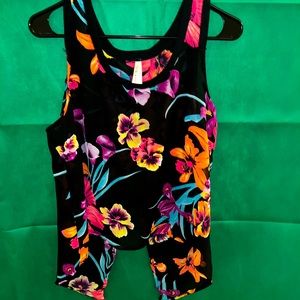 Sleeveless floral blouse